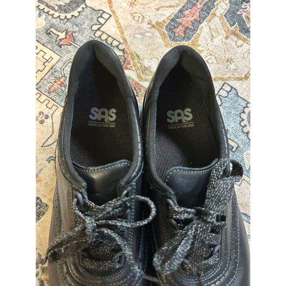 SAS Comfort Walking Shoes Black Leather slip on Supportive Sneakers - Picture 11 of 13